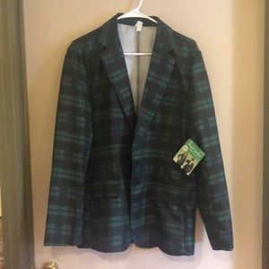 Green/blue plaid blazer